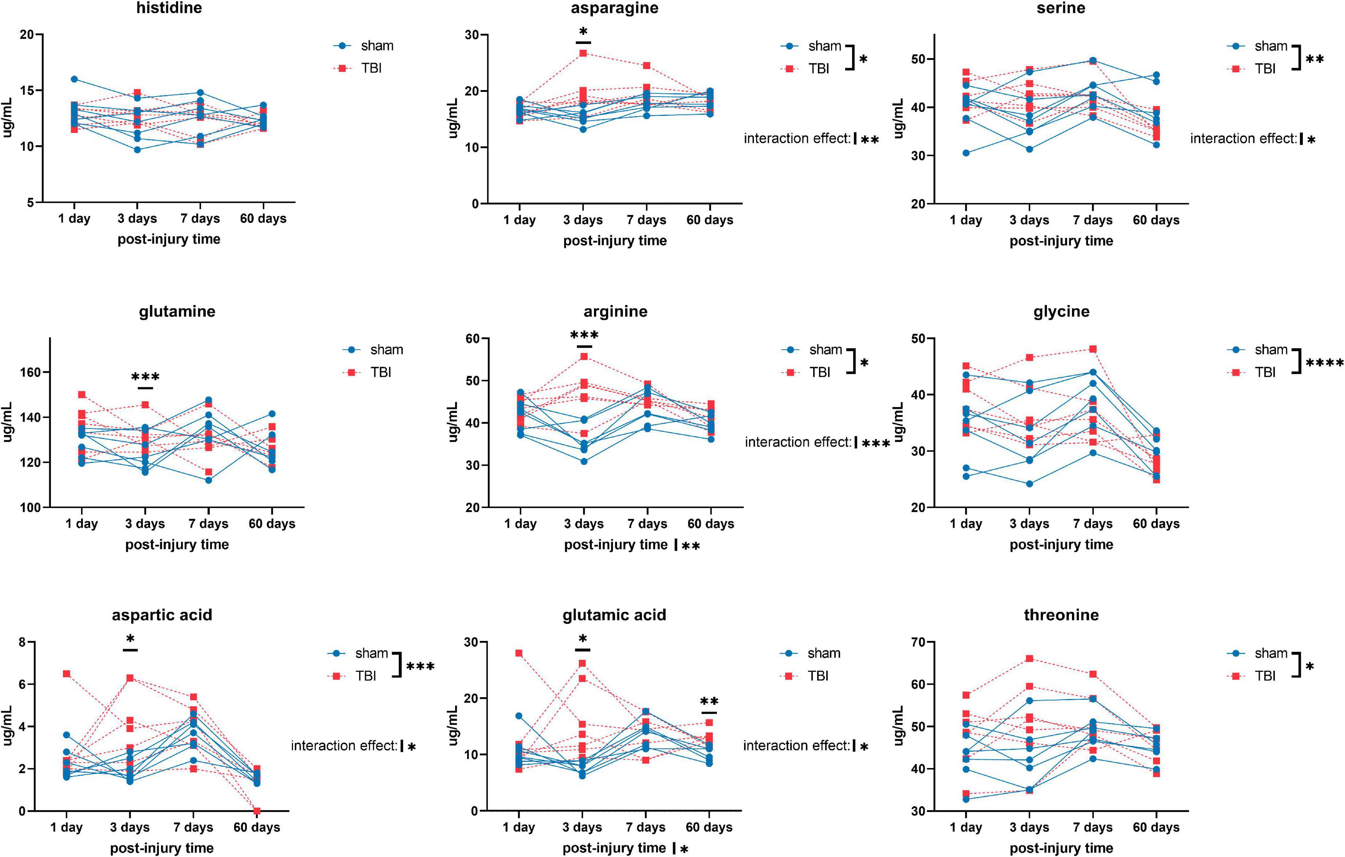 Association of sub-acute changes in plasma amino acid levels with long-term brain pathologies in a rat model of moderate-severe traumatic brain injury